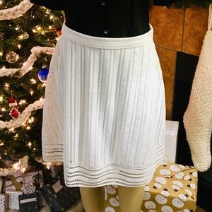 NWOT J. Crew White Eyelet A-Line Skirt - Sz 8